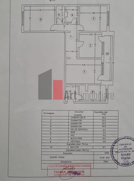 Emil Racovita - Turnu Magurele Vanzare apartament 4 camere semidecomandat
